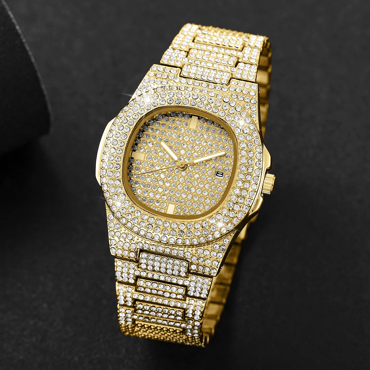Iced Out Stainless Steel Watch
